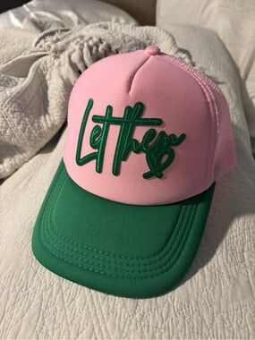 Pink & Green 'Let Them' Foam Trucker Hat